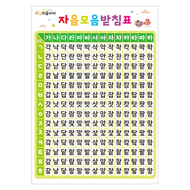 자음모음받침표